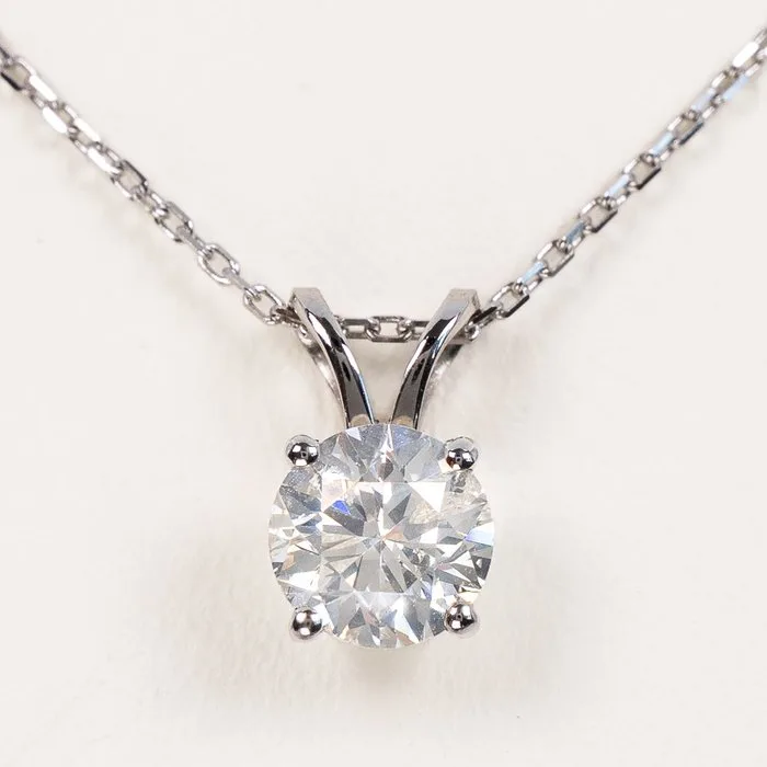 Necklace with pendant - 14 kt. White gold - 0.70ct. tw. Diamond (Natural) - GWLab