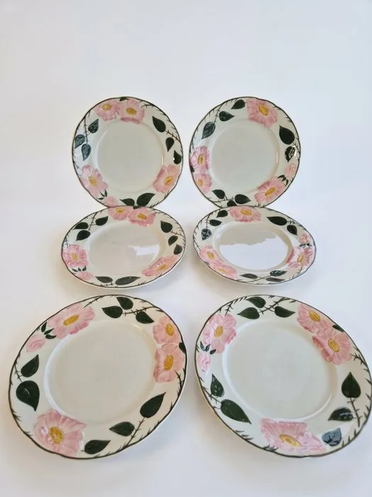 Villeroy & Boch - Dinner plate (6) - Wild-Rose, Wildrose - Porcelain - Hand-painted, top quality!