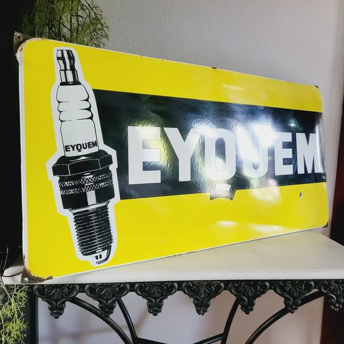 Eyquem Bougies, Reclamebord, 1950 - Advertising sign - Enamel