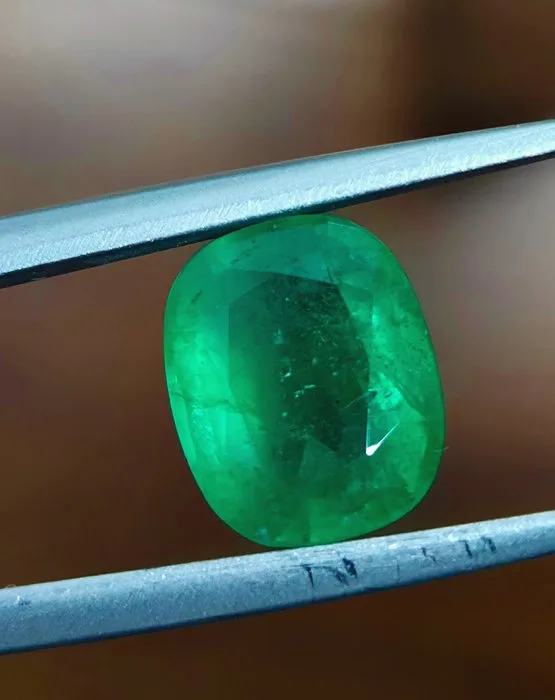 1 pcs Green Emerald - 3.42 ct - International Gemological Institute (IGI)