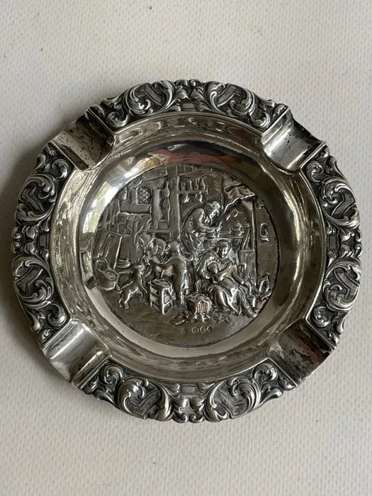 Zaanse Zilversmederij - Ashtray -.835 silver - Old Dutch decor
