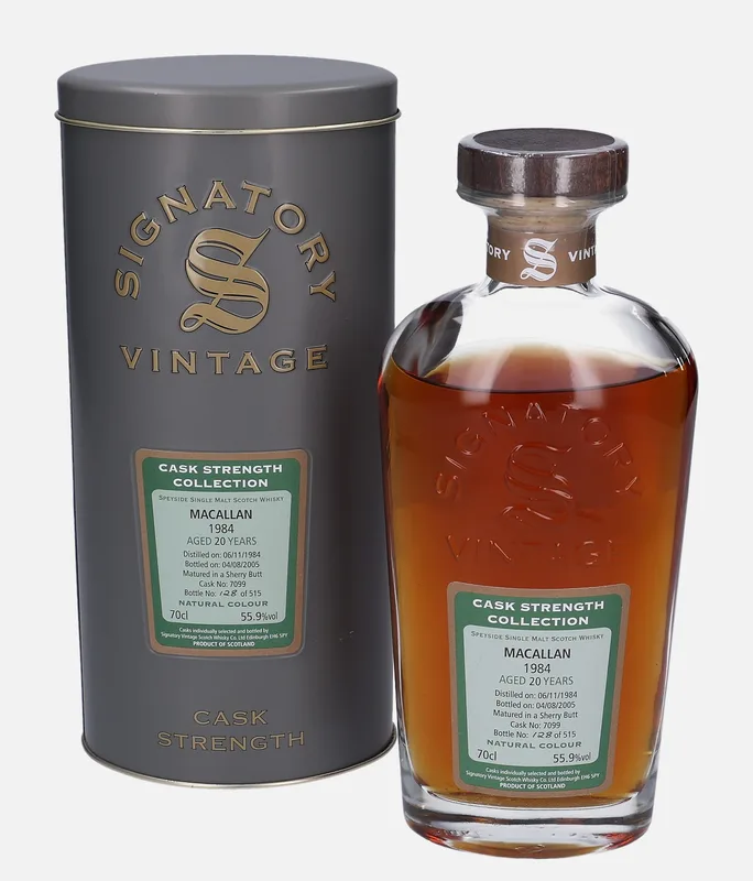 Macallan – 1984 20 Year Old Signatory Vintage Scotch Whisky Co. Cask Strength Collection