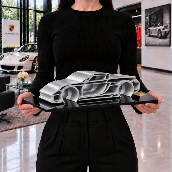 Porsche Carrera GT " Silver Edition " - 1/12 Scale - XXL Car Sculpture - 01/30 PCS - New Item - Legends Cars - By Automobilia Art - Art Sculpture - Porsche Carrera GT - 2026