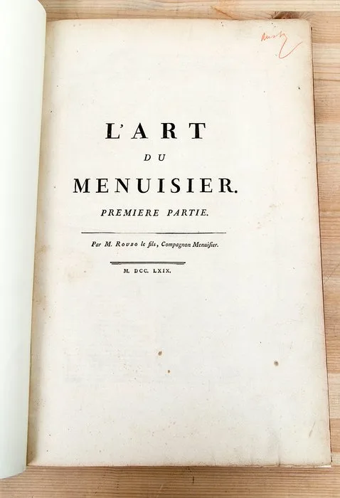 M. Rouro - L'art du Menuisier - 1769-1770