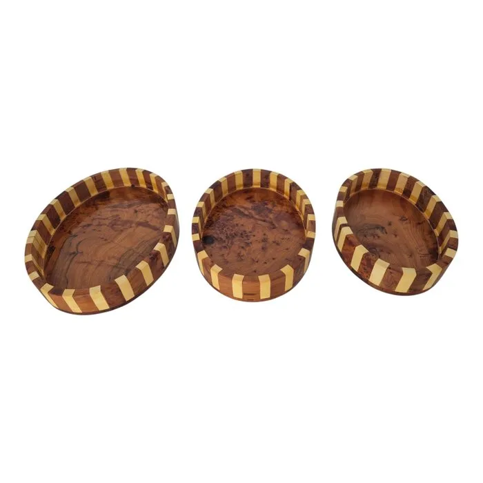 Decorative tray (3) - Handmade bowl of rare thuya wood – a unique Moroccan craft - Morocco