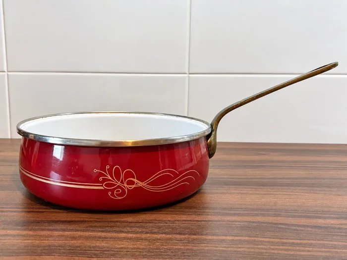 Aubecq - Baking dish - thick steel, Brass - old sauté pan