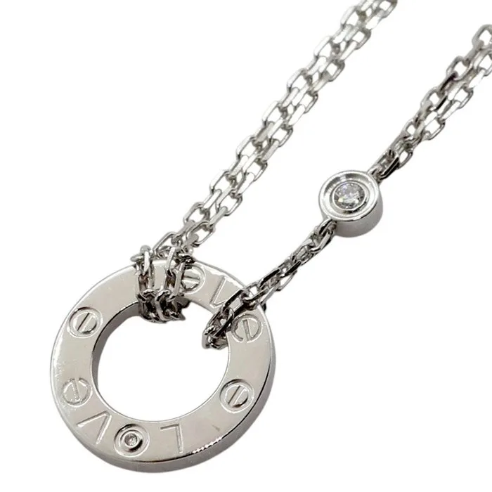 Cartier - Necklace with pendant - Love - 18 kt. White gold - 2 Diamonds