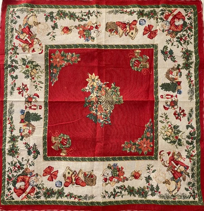 San Leucio exclusive Gobelin tapestry tablecloth Santa Claus - Biblical tapestry - 93 cm - 93 cm