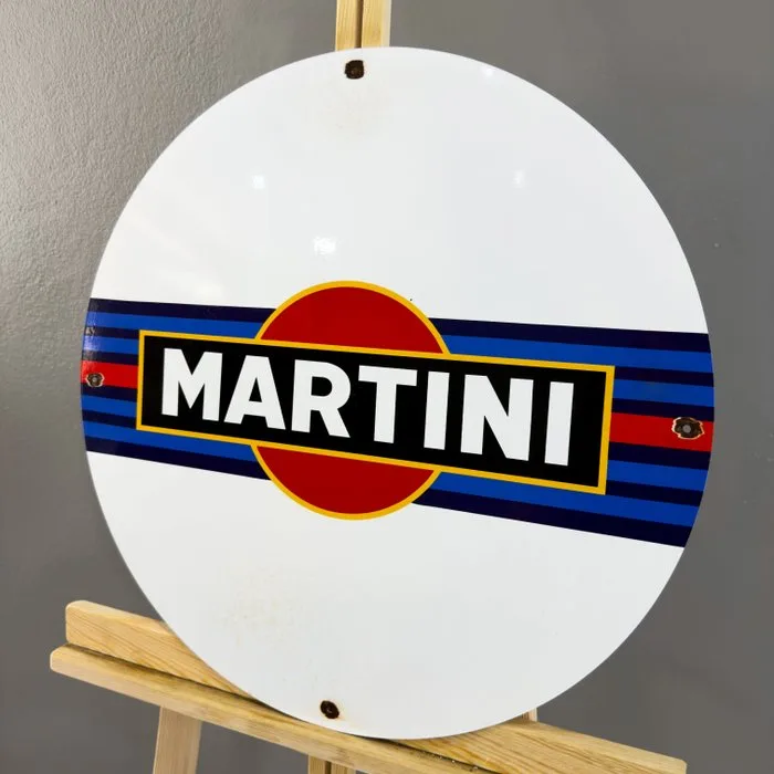 Martini Racing Aged Vintage Sign – XL 50 cm – High Temperature Baked – Made of Thick Steel Sheet - Sign - Iron