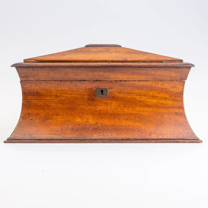 A 19th Mahogany Sarcophagus Shape Caddy Box