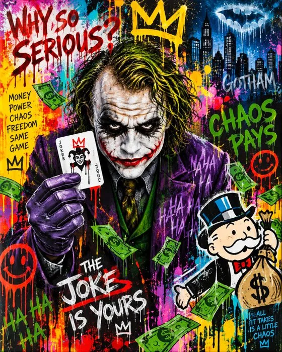Joker - Heath Ledger con stile artistico Alec Monopoly - Artbox