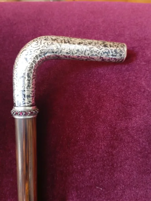Walking stick - Silver - Tsarist Russia Niello