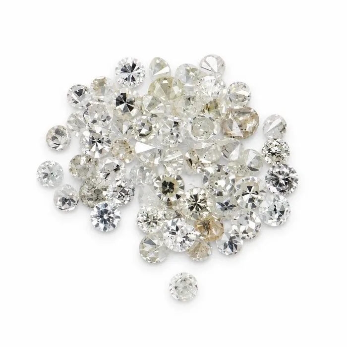 57 pcs Diamond (Natural) - 0.90 ct - Round - VVS1, VVS2, I3 - Antwerp Laboratory for Gemstone Testing (ALGT) - Single Cut