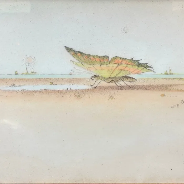 Serge Carré (1929) - Surréalisme - Le Papillon géant (vendu