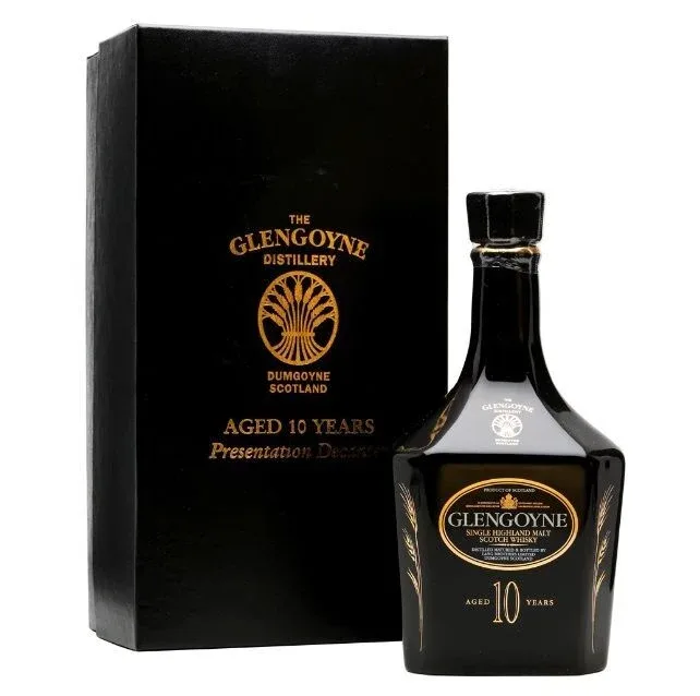 Glengoyne – 10 Year Old Black Ceramic Decanter (1990s) (70cl, 40%)