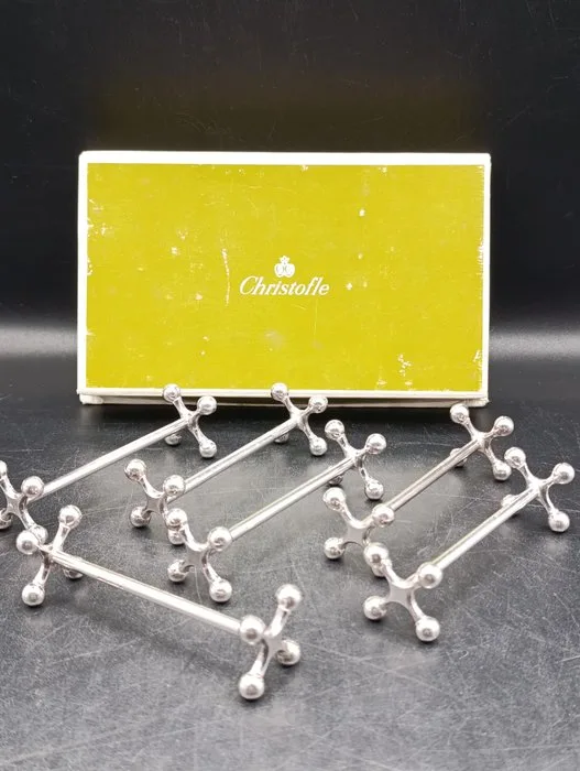 Christofle - Knife rest (6) - "Boules" o "4-ball" - Silver Metal - Mid-Century Knife Holder