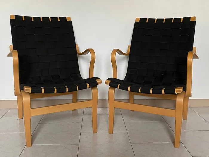 Dux - Bruno Mathsson - Armchair (2) - Eva - Wood, Textile