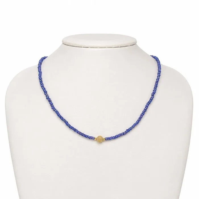 Necklace - 18 kt. Yellow gold Tanzanite
