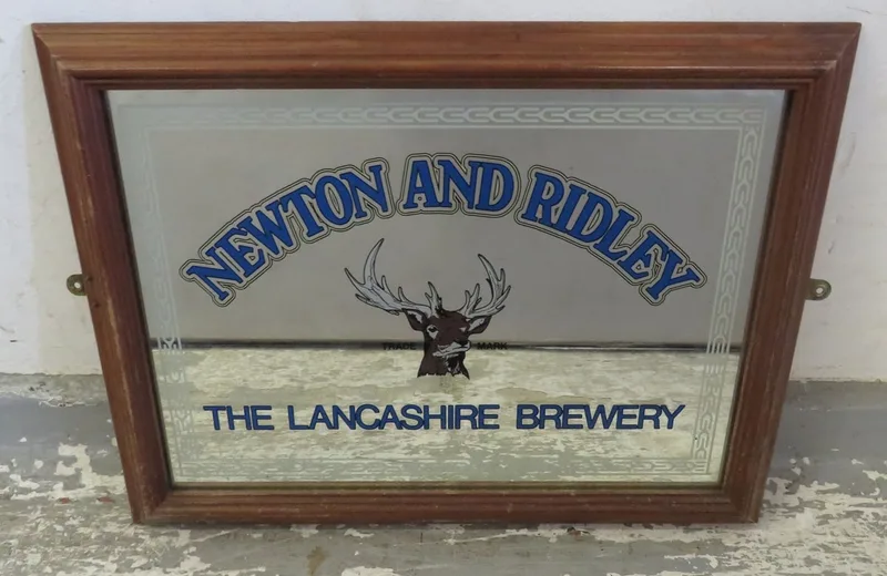 Small Newton & Ridley Advertising Mirror approx. 30cm W x 40cm H (A6)