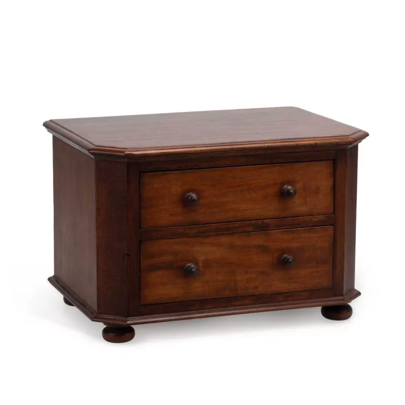 A Victorian Mahogany Miniature Chest Of Drawers mid-19th Century