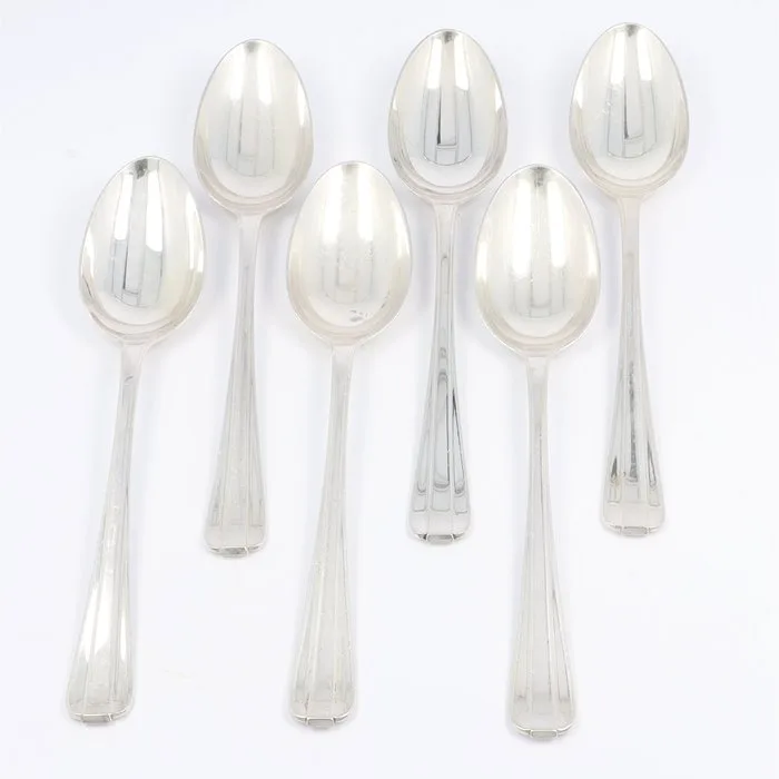 Zilverfabriek Voorschoten. Christina Ehrlich. Dessert - Spoon (6) - Model 1064 -.833 silver