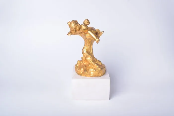 Charles Louchet - Sculpture, Gilt bronze putto figure - 20.5 cm - Bronze - 1900