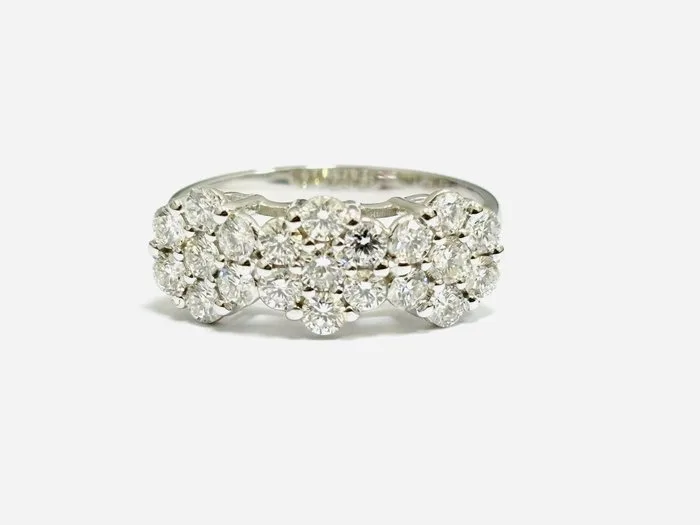 Ring - 18 kt. White gold - 1.60ct. tw. Diamond (Natural) - Made in Italy