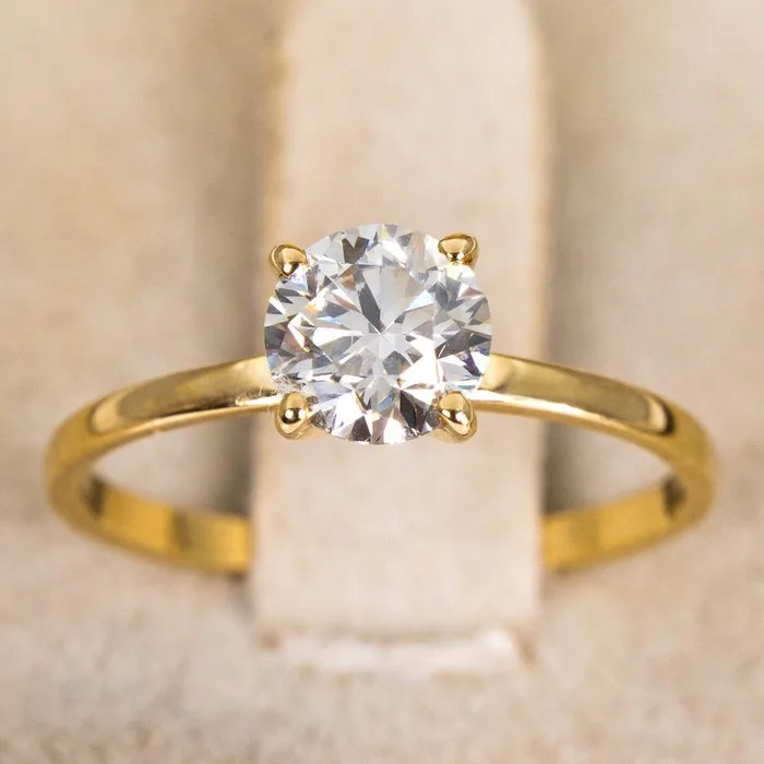 Ring - 14 kt. Yellow gold - 1.01ct. tw. Diamond (Natural) - GWLab