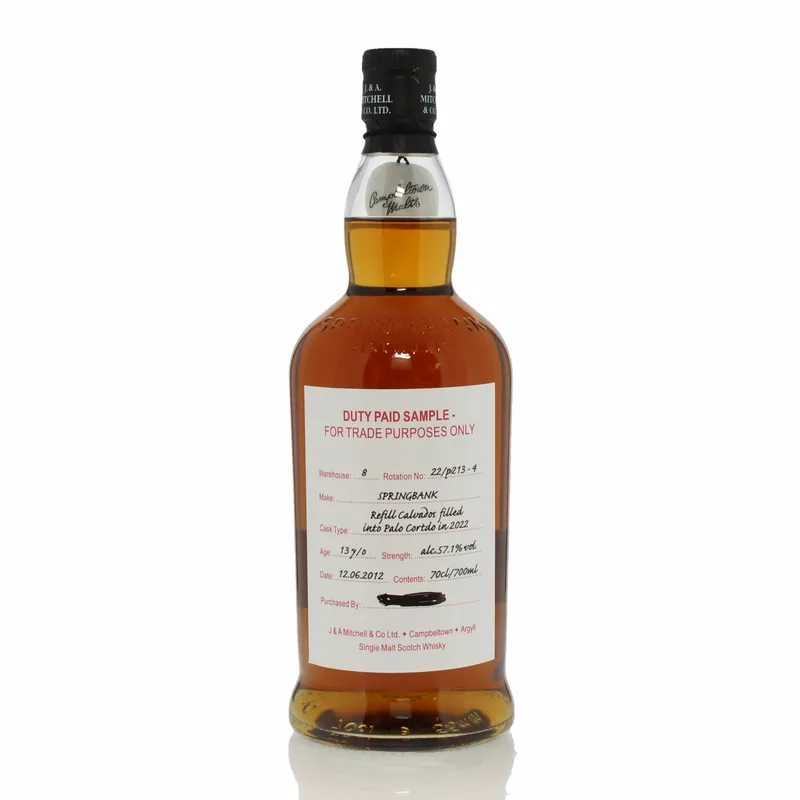 Springbank – 2012 13 Year Old Duty Paid Sample