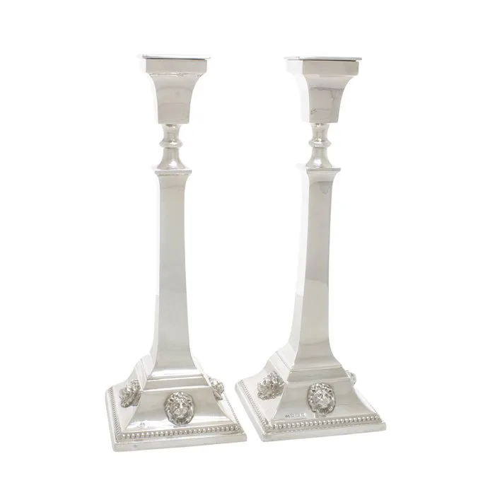 Alexander Smith, Birmingham - Candlestick (2) -.925 silver, sterling - 28.9 cm H. Kandelaar