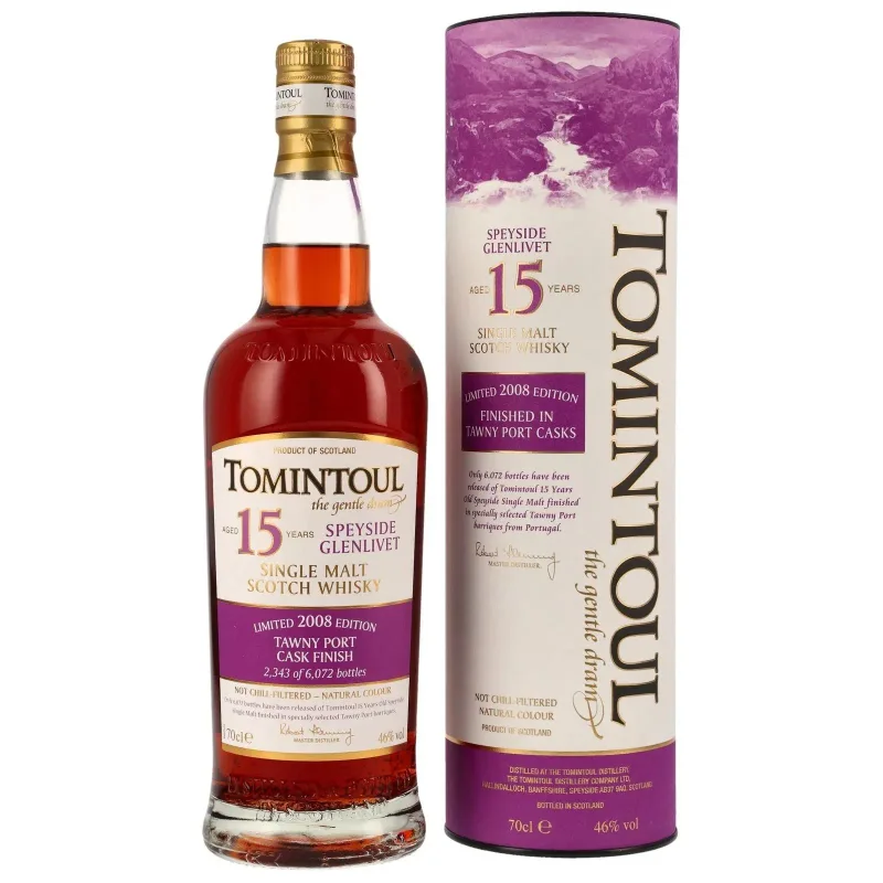 Tomintoul – 15 Year Old 2008 Tawny Port Cask Finish (2024) (70cl, 46%)