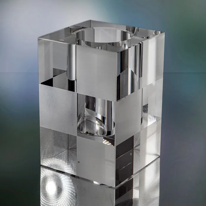 Lucien Piccard - Vase - Modern designer vase "Chequered" - height 15 cm / approx. 3 kg - Crystal