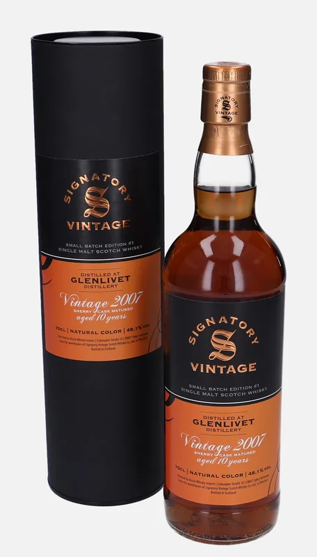 Glenlivet – 2007 10 Year Old Signatory Vintage Scotch Whisky Co. Small Batch Edition Edition No.1 (70cl, 48.1%)