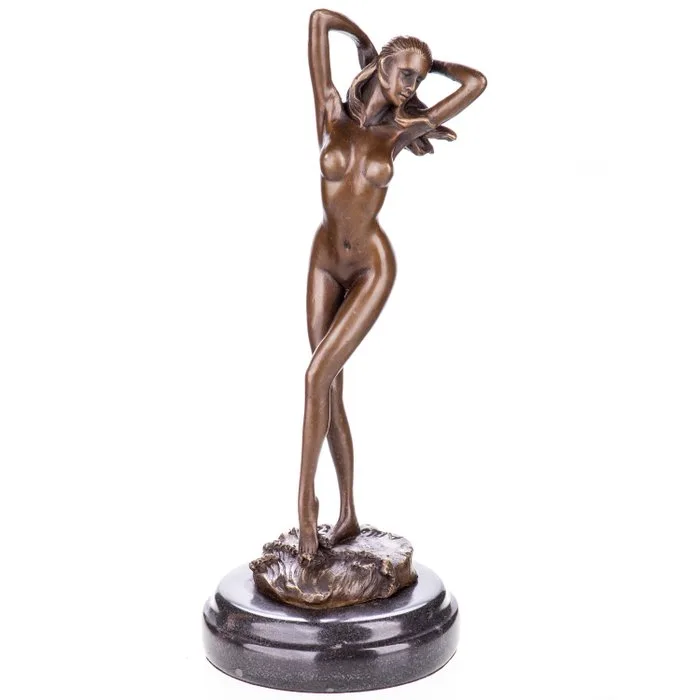 Figure - Bronzefigur Weiblicher Akt 30CM - Bronze, Marble