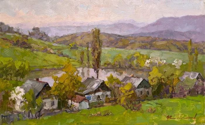 Sergei Flitov (1964) - Lac de montagne en Crimée - Vallée au Printemps