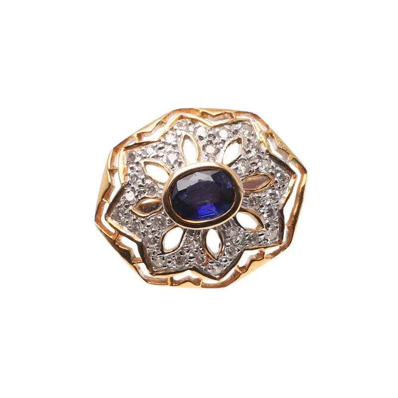 A 14CT Gold, Sapphire and Diamond Clip/pendant