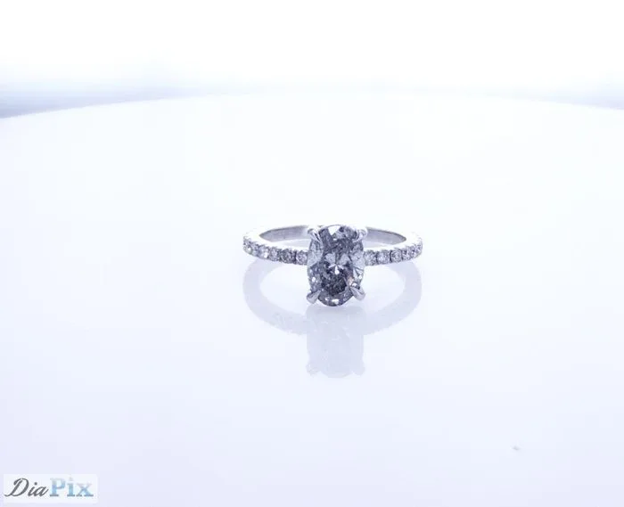 Ring - 14 kt. White gold - 1.68ct. tw. Diamond (Natural) - Diamond
