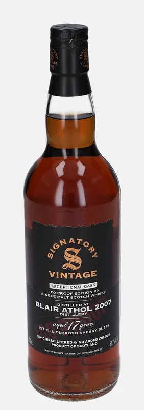 Blair Athol – 2007 17 Year Old Signatory Vintage Scotch Whisky Co. Exceptional Cask Series 100 Proof Edition #9 (70cl, 57.1%)