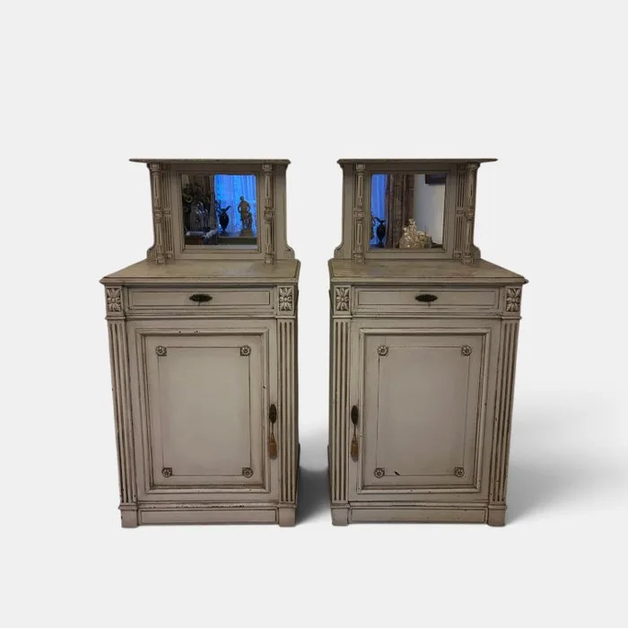 Credenza (2) - Wood, Glass - AntiquePairofMirrors Crede