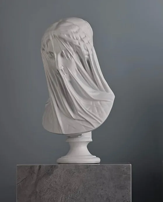 Statue, Donna velata - 33.5 cm - Resin