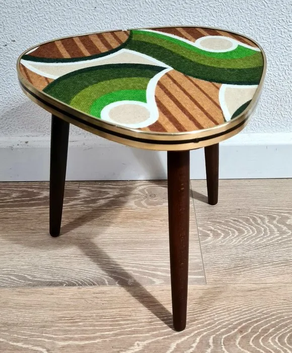 Side table - Wood - Vintage floral shelf