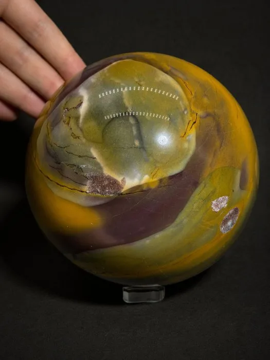 Natural Mookaite Sphere from Australia – Mustard Yellow, Beige and Red-Brown Shades- 2924 g - (1)