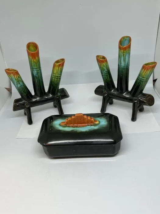 Vase (3) - Ceramic - Art Deco vases + box