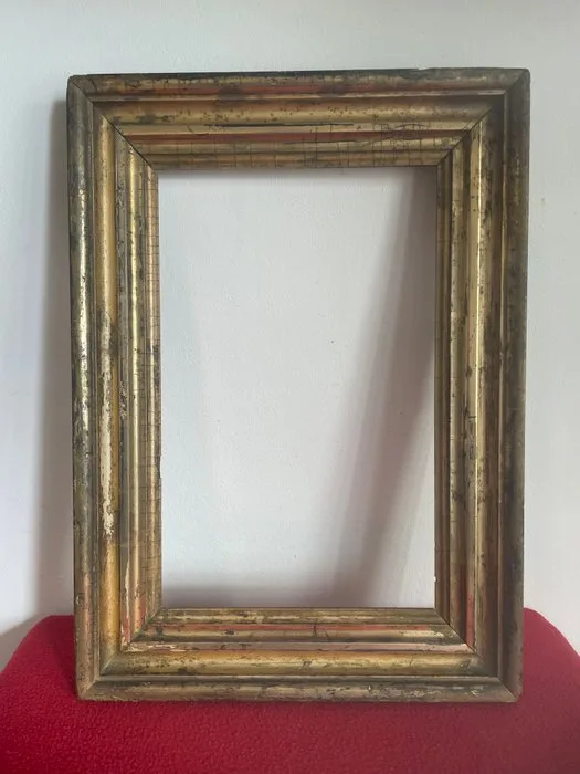 Frame - Antique box-frame in Empire/Restoration style - Gouache-gilded wood - Italy - Early of the
