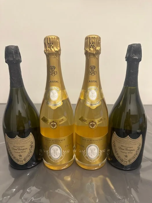 2012 Louis Roederer, Dom Pérignon, Cristal; Dom Perignon - Champagne Brut - 4 Bottles (0.75L)