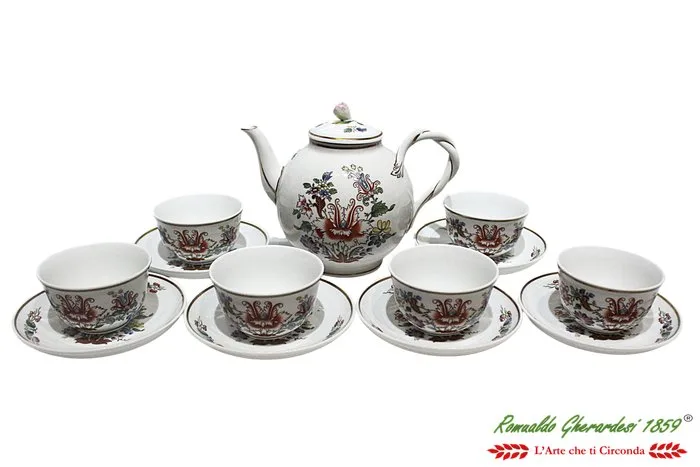 Richard Ginori Pittoria di Doccia 1930-1950 decoro Italian fruit Floreale - Tea service - Porcelain