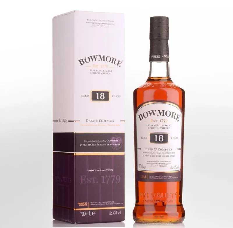 Bowmore – 18 Year Old Deep & Complex Islay Single Malt Scotch Whisky (70cl, 43%)