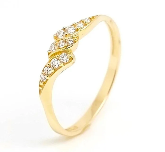 Ring - 14 kt. Yellow gold - 0.10ct. tw. Diamond (Natural) - 1.061