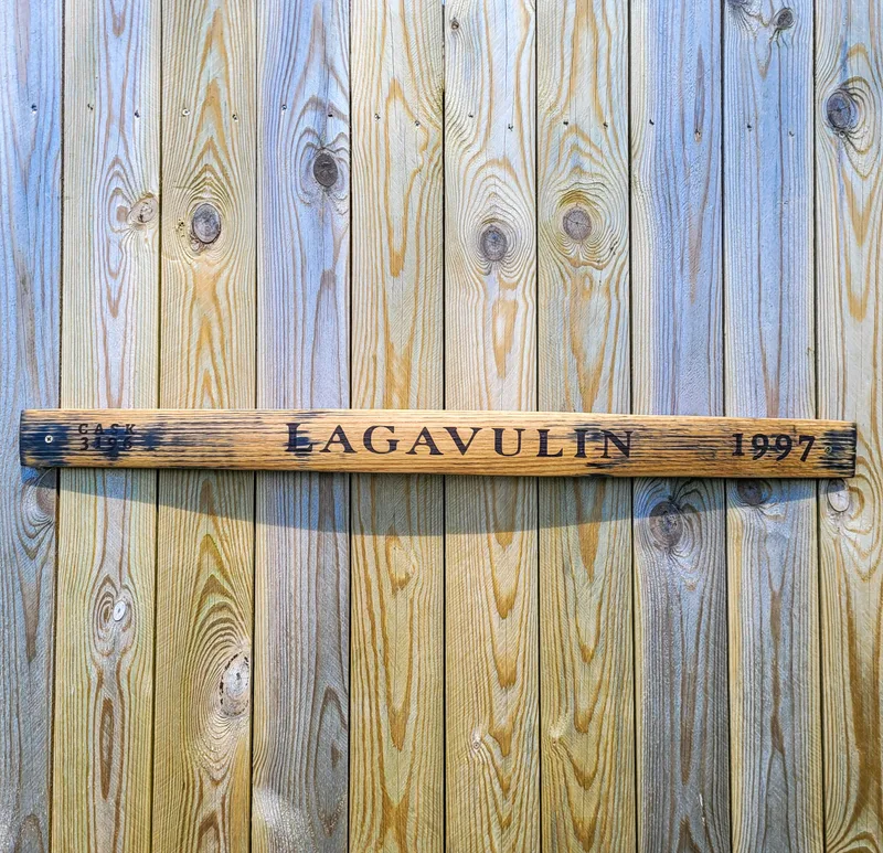 Lagavulin 1997 Reclaimed Oak Whisky Barrel Stave Sign (N/A%)
