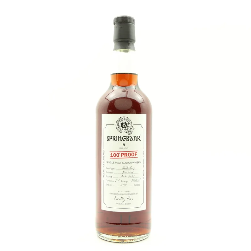 Springbank – 2019 5 Year Old 100º Proof Society Bottling (70cl, 57.1%)